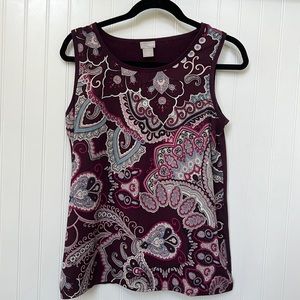 Chicos size 1 Paisley Tank Top